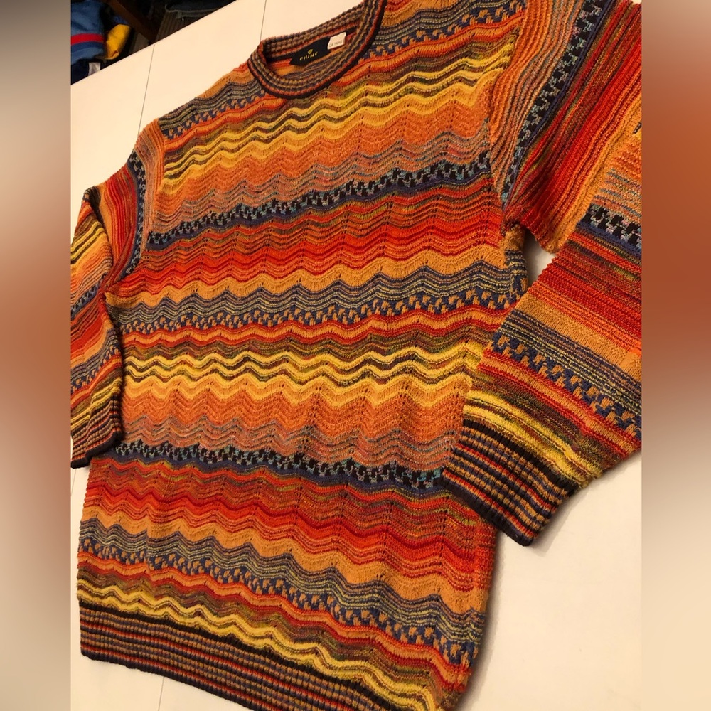 Coogi style cotton blend knit sweater